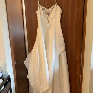 White Formal Dress with bodice beading